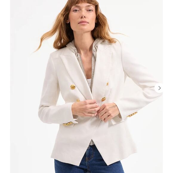 Veronica Beard Miller Linen Dickey Jacket in Off White - Picture 4 of 15